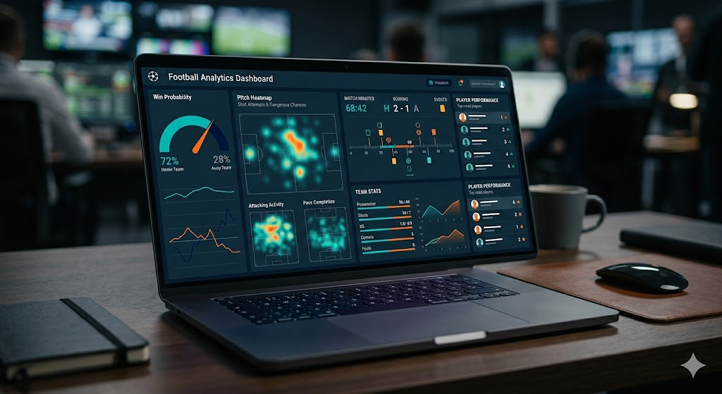 Dashboard di analisi statistica applicata a una partita di calcio